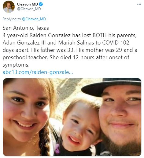 Raiden Gonzalez has lost BOTH his parents