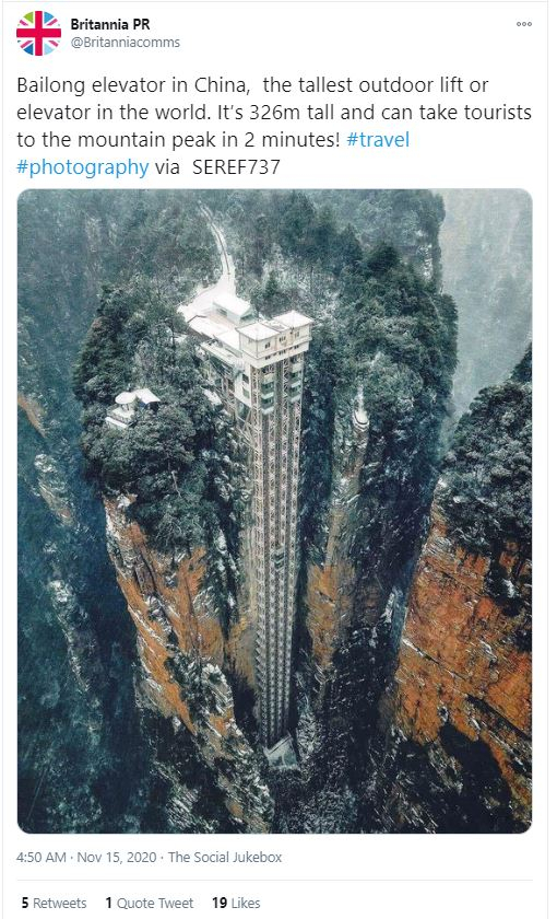 forget space elevator here s world s tallest outdoor mountain top elevator for now