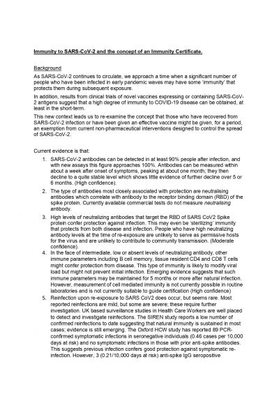 Coronavirus infection report