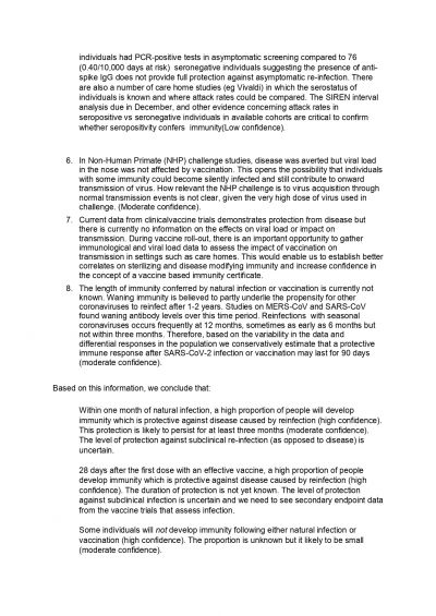 Coronavirus infection report