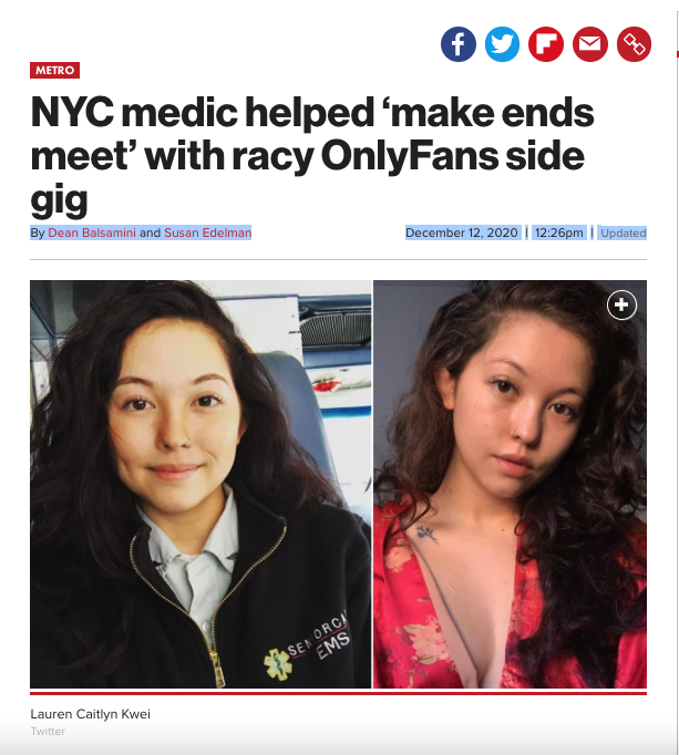 New York Post Under Fire For Shaming Nyc Medic Turned Sex Worker Who Asked To Remain Anonymous 