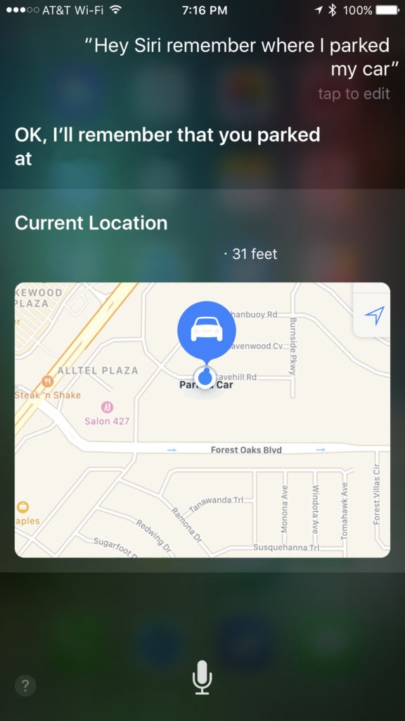 How to enable Siri to remember where you parked your car