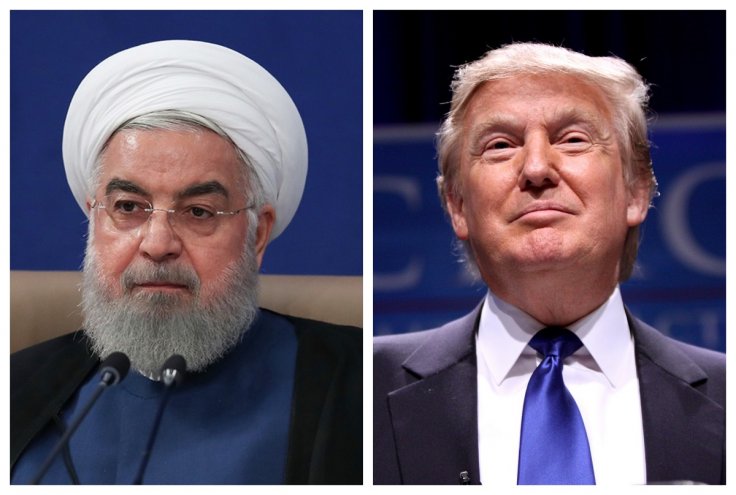 Hassan Rouhani and Donald Trump