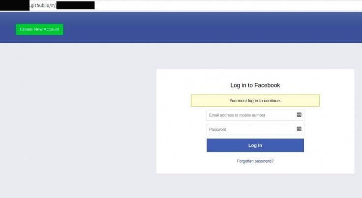 Fake Facebook page