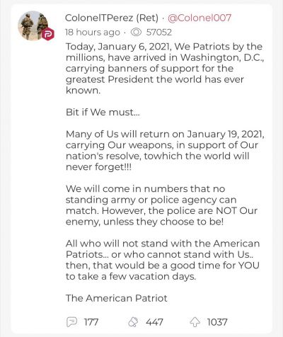 Parler reaction Parler reaction
