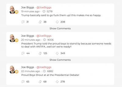 Parler reaction Parler reaction