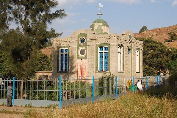 Building supposedly containing the Ark of the Covenant at Maryam Sion church in Aksum Ethiopia