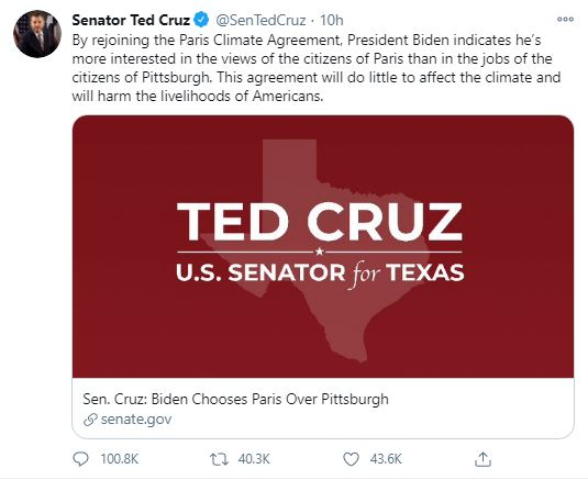 Ted Cruz's Tweet 