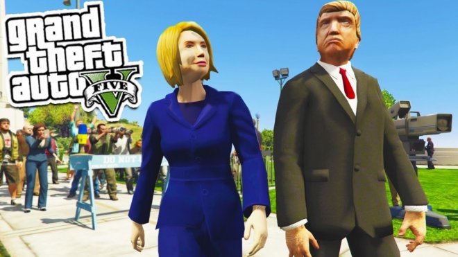 GTA 5: donald trump vs Hillary Clinton Easter eggs