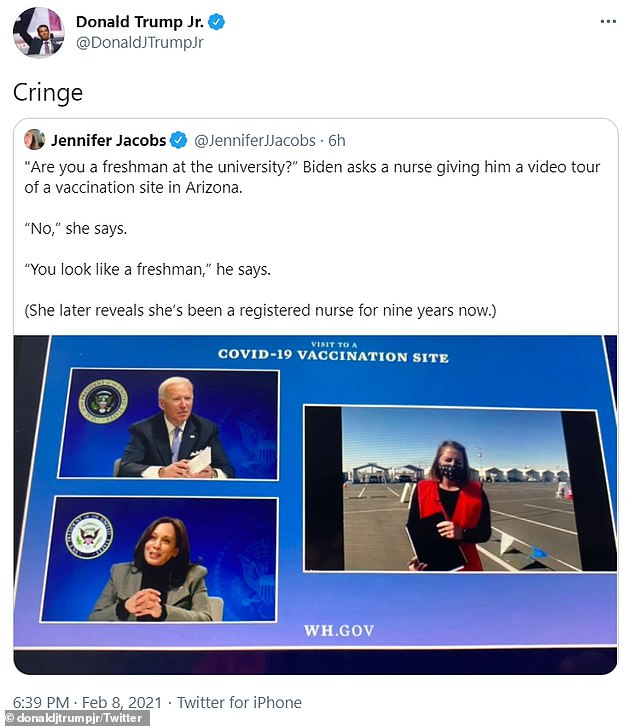Joe Biden Branded 'Cringe' For Commenting on Nurse Brittney Hayes' Looks