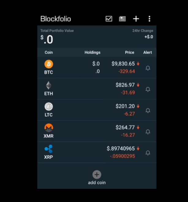 blockfolio app not working