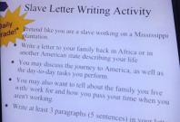 Slave letter writing assignment Slave letter writing assignment