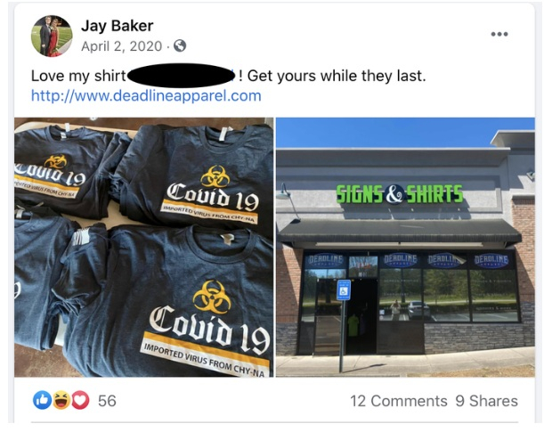 Jay Baker Facebook Post