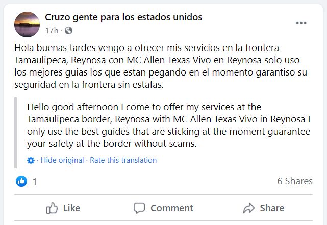 Smugglers post Facebook ads on border crossing