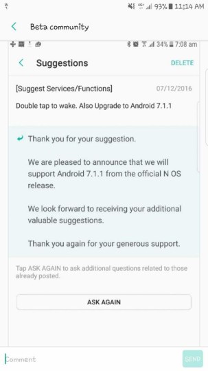 Android 7.1.1 Nougat for Samsung Galaxy devices