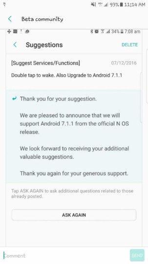 Android 7.1.1 Nougat for Samsung Galaxy devices Android 7.1.1 Nougat for Samsung Galaxy devices