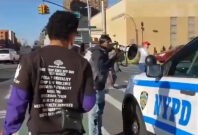 Black men Harass NYPD Police Officers Car