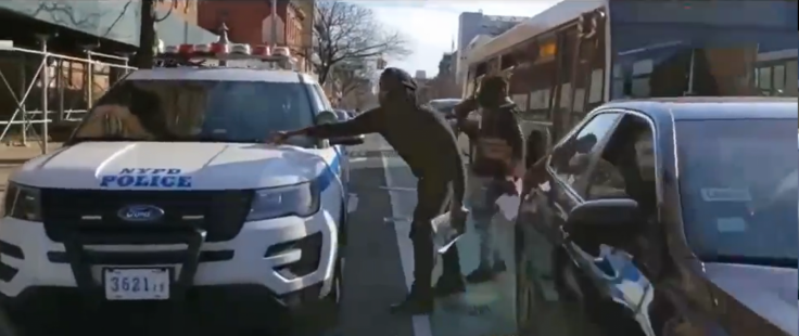 Black men Harass NYPD Police Officers Car