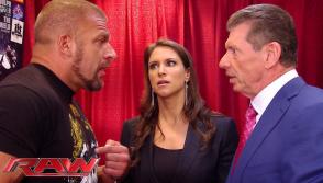 Triple H, Stephanie and Vince McMahon