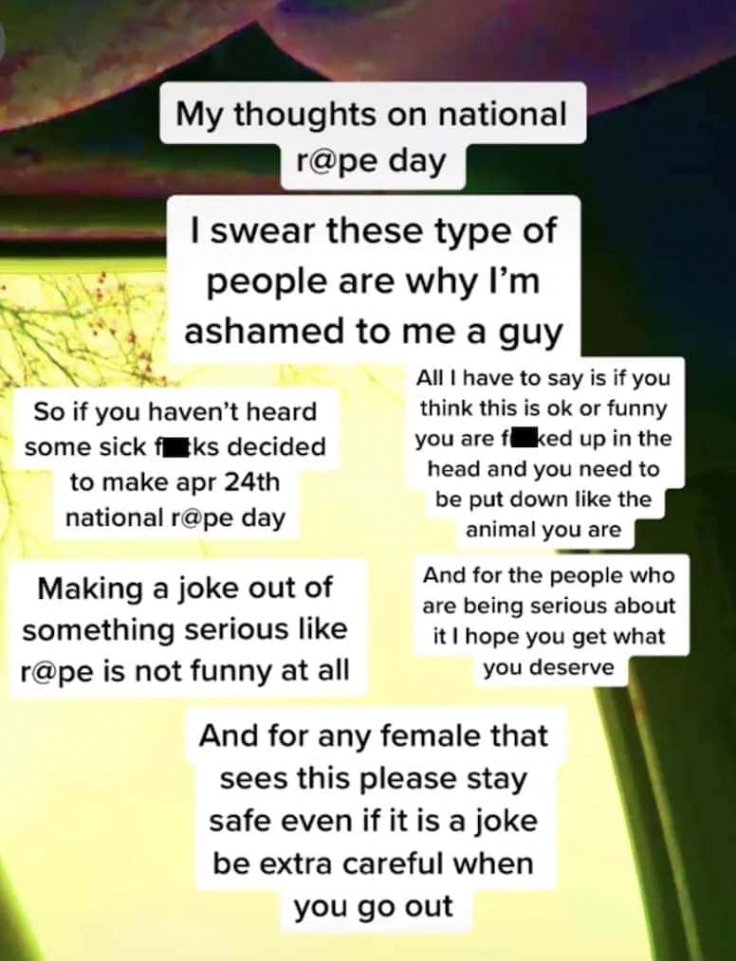 National Rape Day Trend on TikTok National Rape Day Trend on TikTok