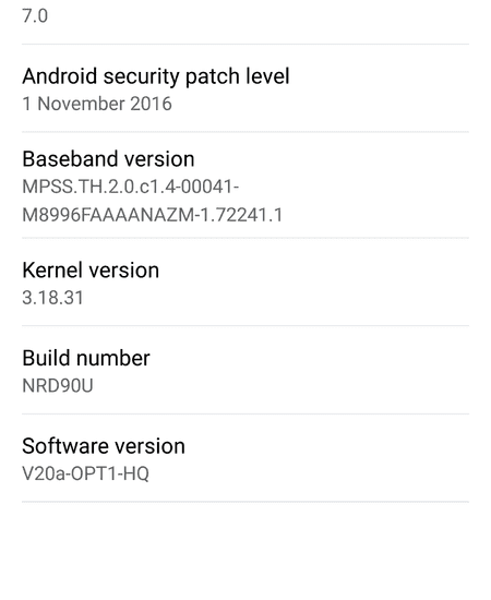 LG G5 Android 7.0 Nougat (build NRD90U)