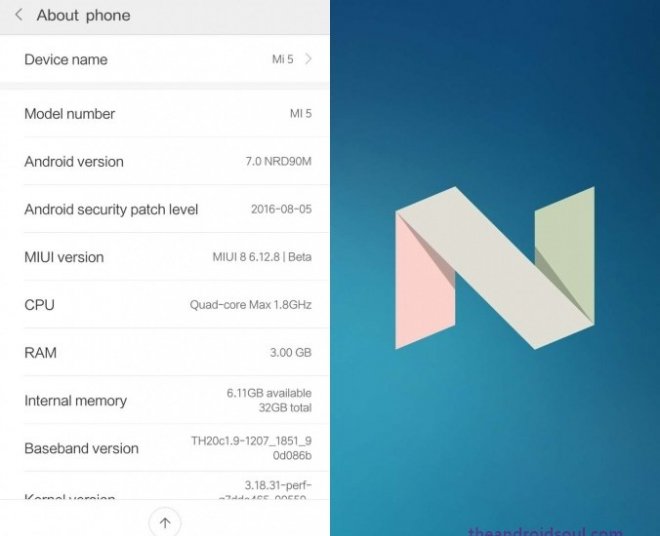 Xiaomi Mi5 Nougat update