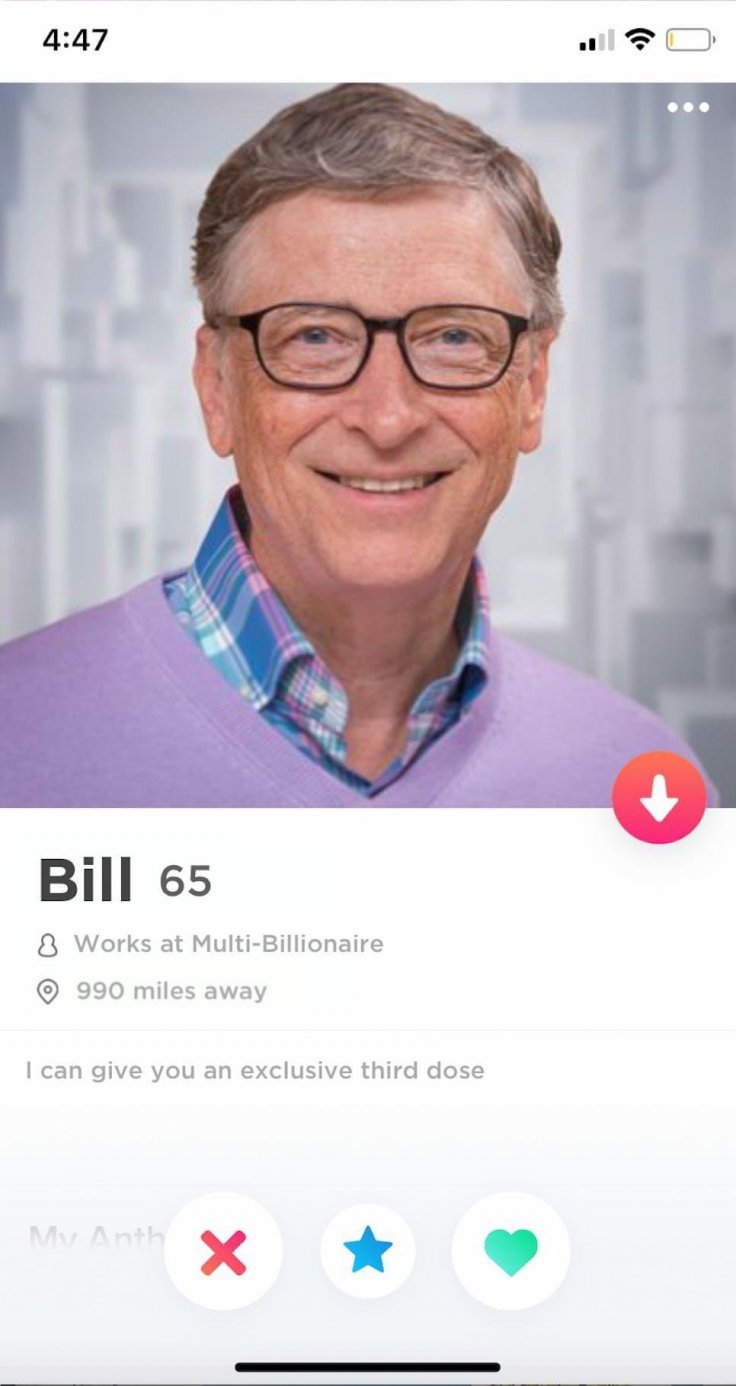 Bill Gates Profile on Dating App Tinder Bill Gates Profile on Dating App Tinder