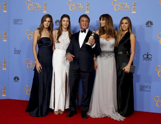 Sylvester Stallone with his daughters