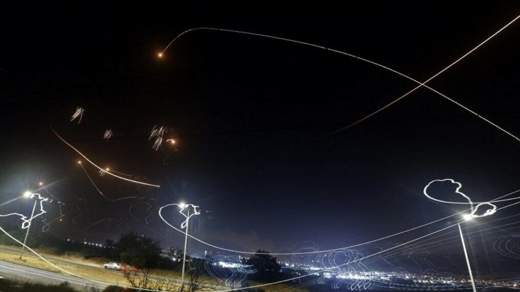 Iron Dome intercepting Hamas rockets