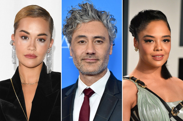 Rita Ora, Taika Waititi and Tessa Thompson