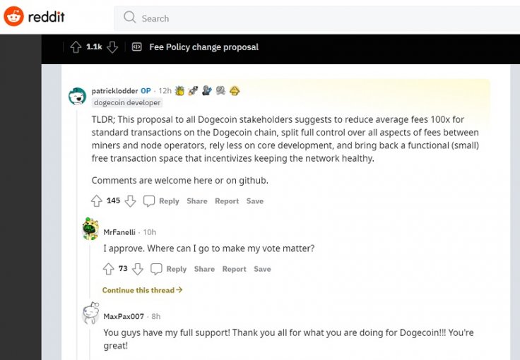 Dogecoin Fee Policy