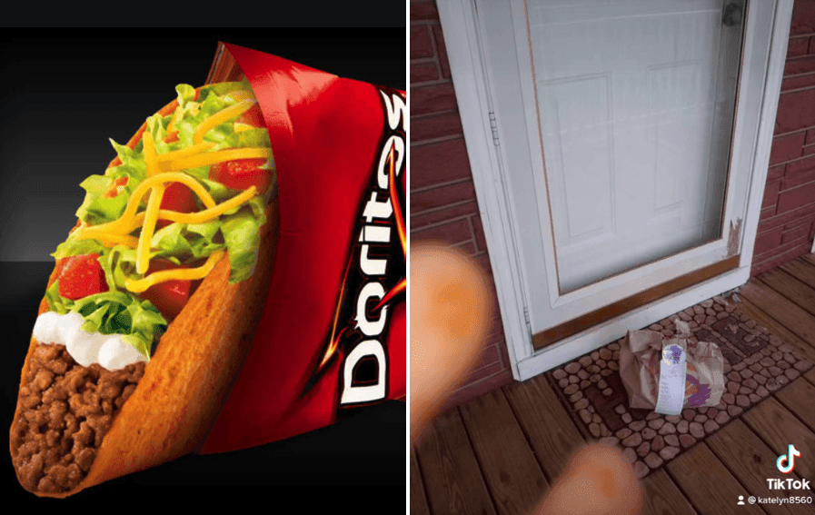 Doordash Driver Caught Dorito Dust Handed After Customer Reports Missing Item From Taco Bell Order Video