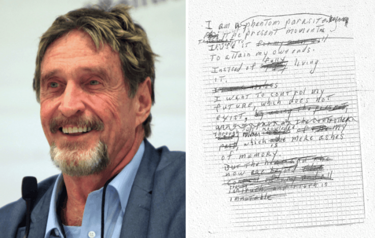 John McAfee suicide note