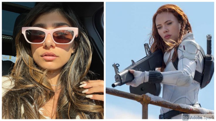 Mia Khalifa and Scarlett Johansson Mia Khalifa and Scarlett Johansson