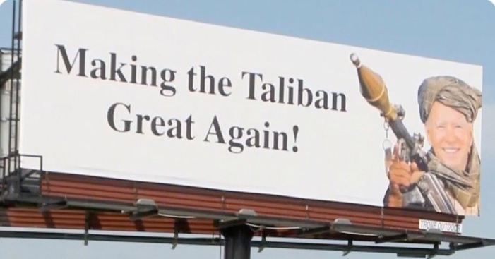 "Making the Taliban Great Again” billboard