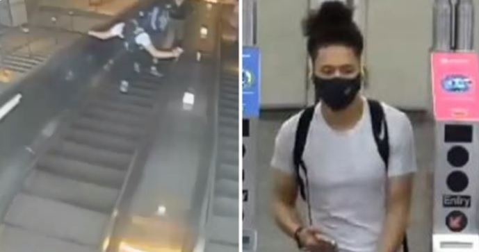 Bradley Hill violently kicked a woman in the chest