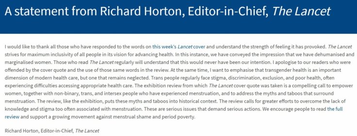 Statement from Richard Horton Statement from Richard Horton