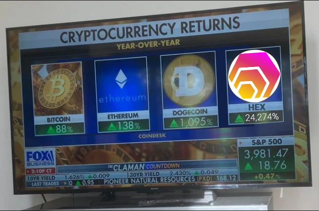 HEX YoY performance compared to other Coins