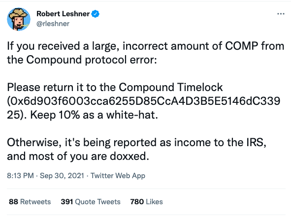 Robert Leshner COMP threatens users IRS Dox