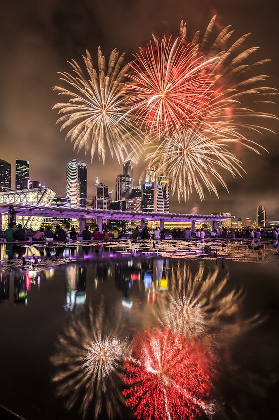 Fireworks at Marina Bay, Singapore