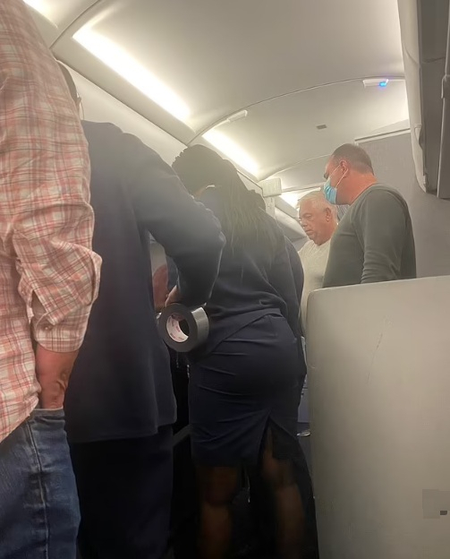Passenger being ducttaped 