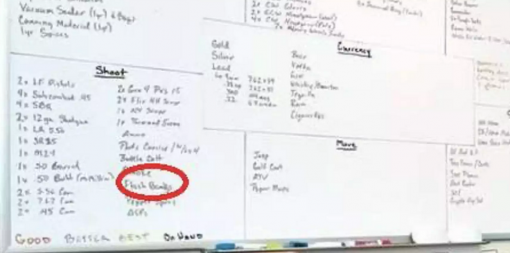 Whiteboard pictured in Jeremy Brown's home Whiteboard pictured in Jeremy Brown's home