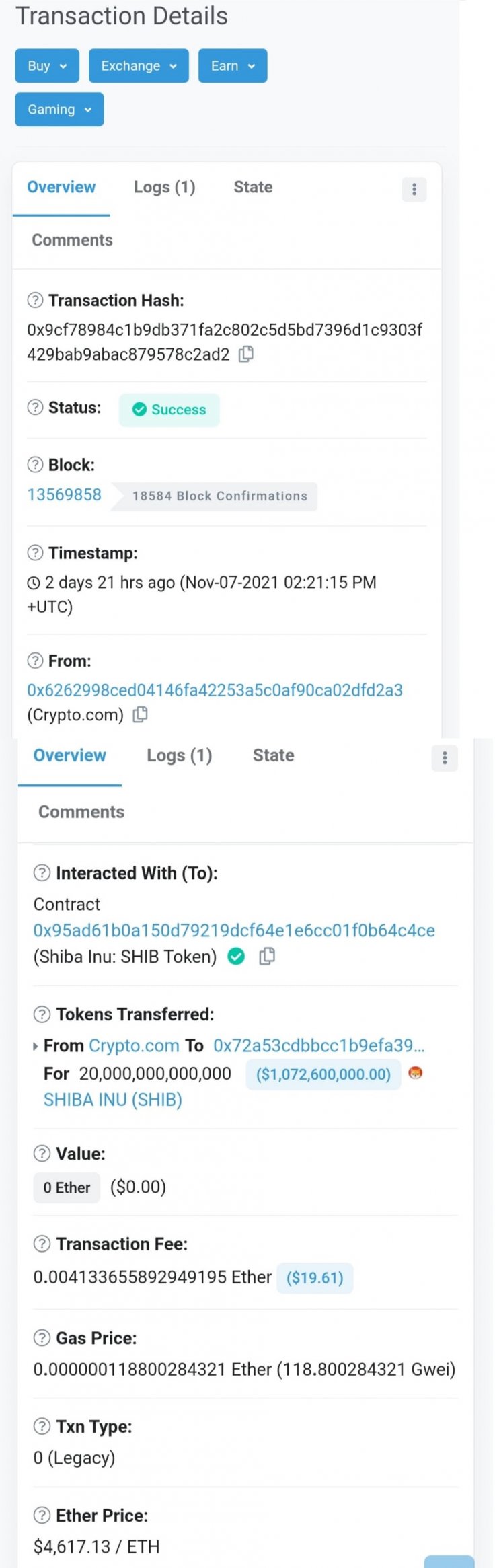Shiba Inu whale transfers 20 trillion coins Shiba Inu whale transfers 20 trillion coins