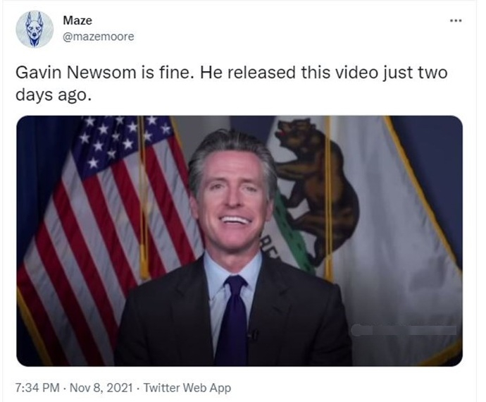 Newsom doctored photo Newsom doctored photo