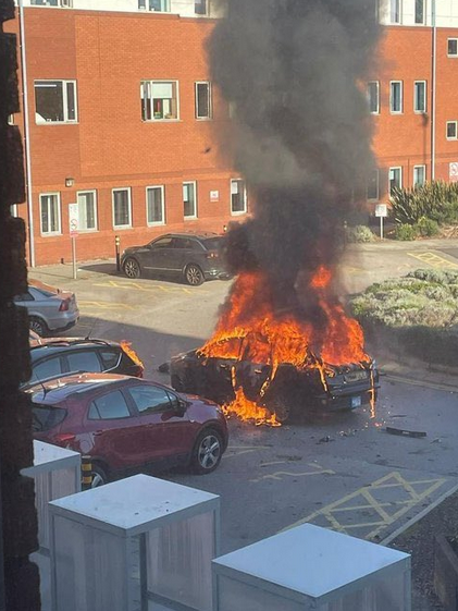 Scenes from explosion outside Liverpool hospital