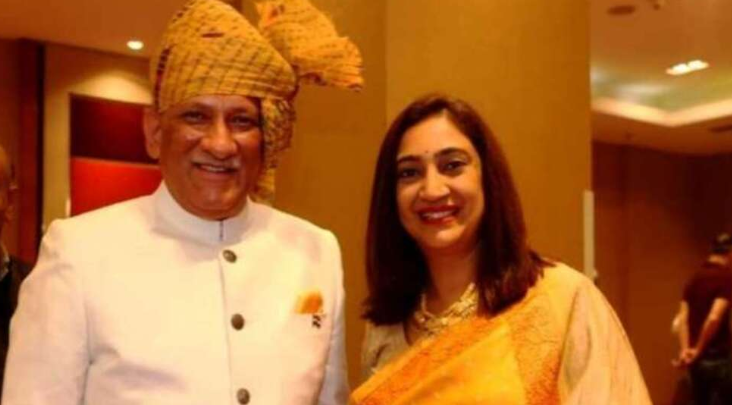 Gen Bipin Rawat pictured with his wife