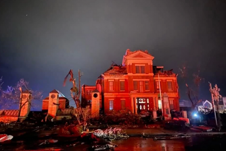 The Graves County Courthouse in Mayfield, Kentucky damaged in the storm