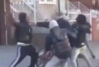 Teens attacking elderly man Teens attacking elderly man