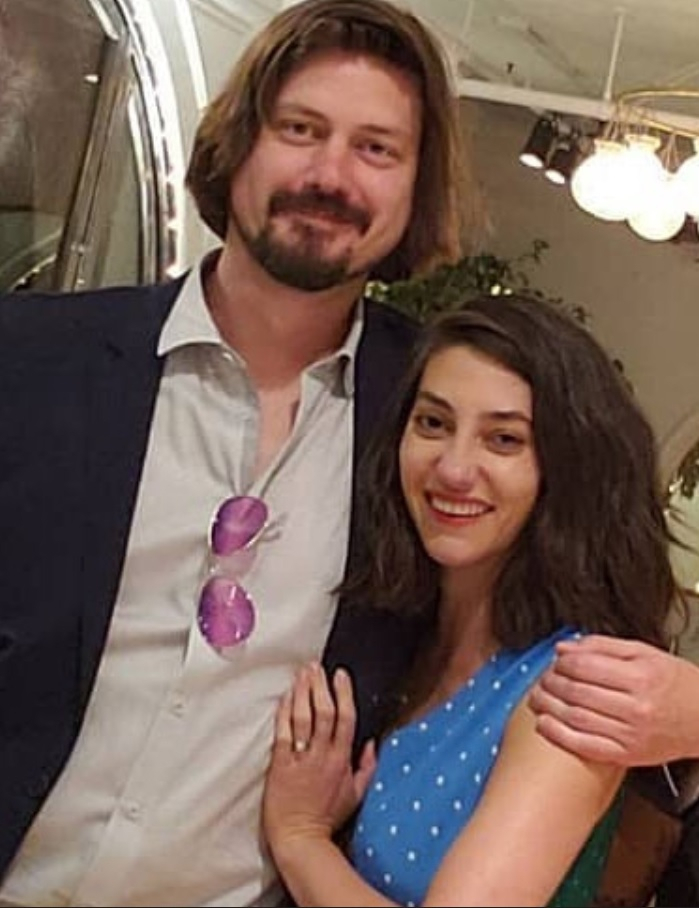 Trevor Moore with his wife