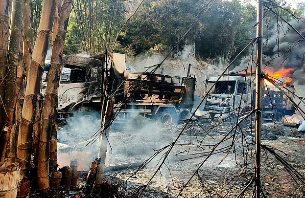 Scenes of the massacre in Hpruso township, Kayah state, Myanmar, December 24, 2021